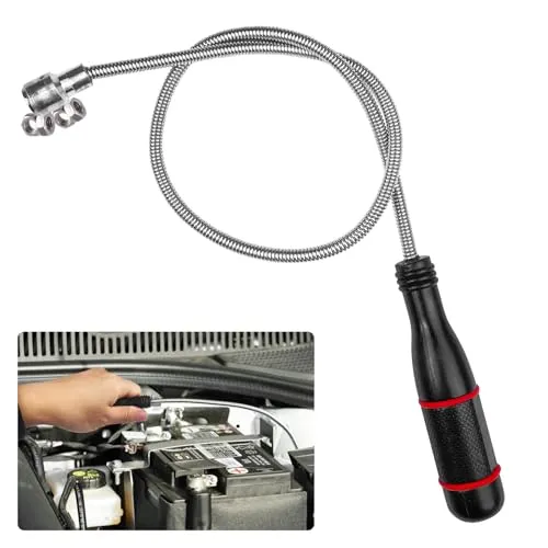 Lectorias 60CM Stabmagnet Stark, Magnetstab Biegsam, Flexibler Magnetheber, Magnet Stab Werkzeug, Heber Stab Magnet, Magnetgreifer zum Aufnehmen von Kleinen Teilen, Autoteilen, Metallgegenstände
