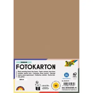 Folia Fotokarton 614/50 75, A4, rehbraun, 300g/m², 50 Blatt in braun von folia