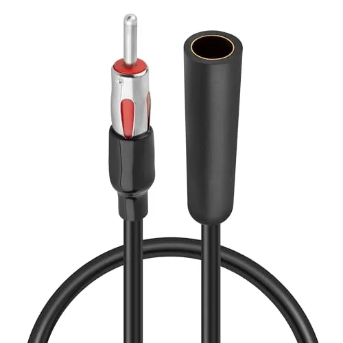 RED WOLF Auto Antennen Verlängerungskabel DIN Stecker auf DIN Buchse Autoradio DIN Adapter Kabel für kfz FM AM Radio Adapter Universal 32cm