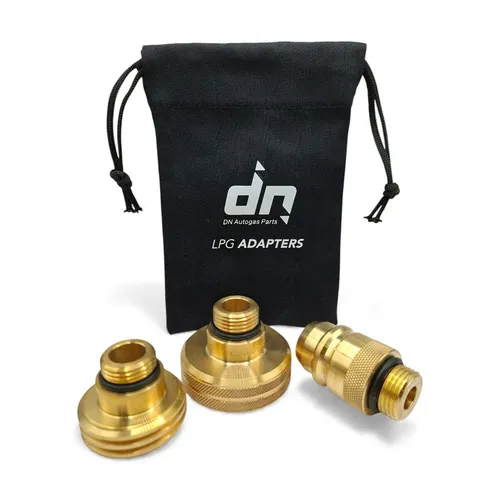 LPG GPL Autogas Adapter Set M22 ACME DISH Euronozzle Europa Reisekit mit Beutel