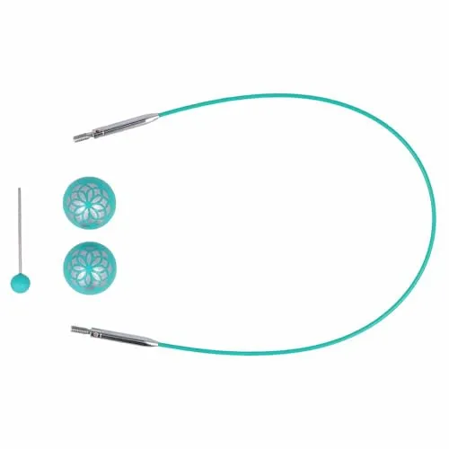 NEU Knit Pro Mindful Swivel Seile für austauschbare Rundstricknadeln, 360 ° Drehmechanismus, (40 cm (Seillänge 20 cm))