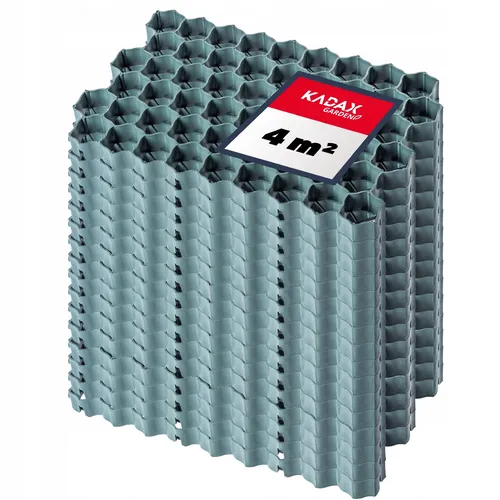 KADAX Paddockplatten aus Kunststoff, 60x40cm, 4 m², 2 Farben, Belastbarkeit bis zu 1000 t, Rasengitter mit Antirutschnoppen, Rasenwaben, Rasengitterplatten (Grün, Rechteckig, 16 Stück)