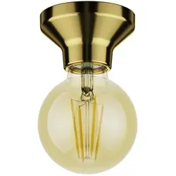 ledscom.de LED Deckenleuchte Elektra Porzellan gold, inkl. E27 LED gold max. 818lm, 3-Stufen dimmen, extra-warmweiß