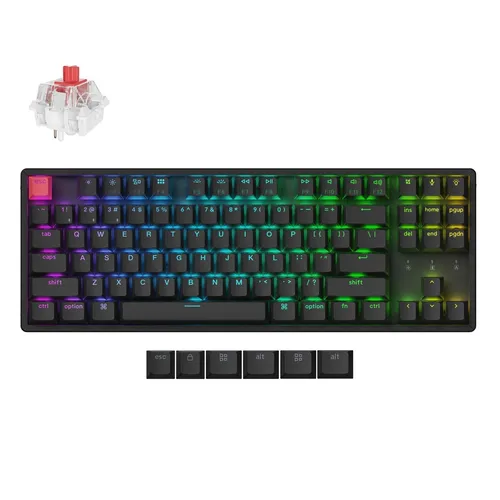 Keychron K8 Kabellose Mechanische Tastatur Version 2 - QWERTY US - Mechanische Tastatur mit Bluetooth-Konnektivität, programmierbar und ideal für Gamer und Vielschreiber. Genießen Sie kabellose Freiheit und Präzision!