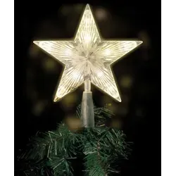 LED Baumspitze Stern mit 10 LEDs - Lichterketten: Wunderschöne Weihnachtsbaumspitze mit warmweißem Licht, batterie betrieben für flexiblen Einsatz im Innenbereich.