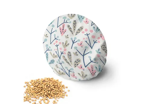 Amilian Kirschkernkissen Mikrowelle - rund ca. 16 cm - Körnerkissen Nacken Schulter, Füllung: 100% Kirschkerne - Bezug: 100% Baumwolle, Wärmekissen, Kältekissen, Körnerkissen für die Mikrowelle, Schulter, Bein und Bauch.