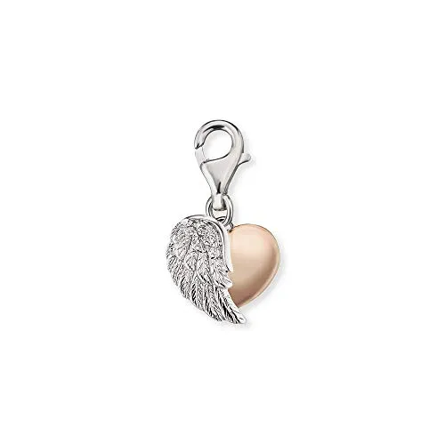 Engelsrufer Damen Charm Anhänger With Love Herzflügel - Clasp Charms für Damen: Bicolor-Design aus Sterling Silber mit Zirkonia, ideal als Symbol für Liebe und Schutz – perfektes Geschenk für besondere Anlässe.