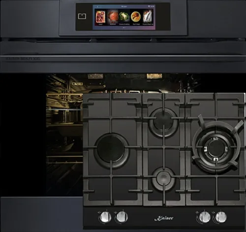 Kaiser Küchengeräte Backofen-Set Herd Set Autark Einbaubackofen XXL Multi 29, Multifunktions-Elektro-Backofen mit Pyrolyse und Dampfreinigung, 60 cm+Gas-Kochfeld 60 cm EH 6347+KCG 6394, mit 1-fach-Teleskopauszug