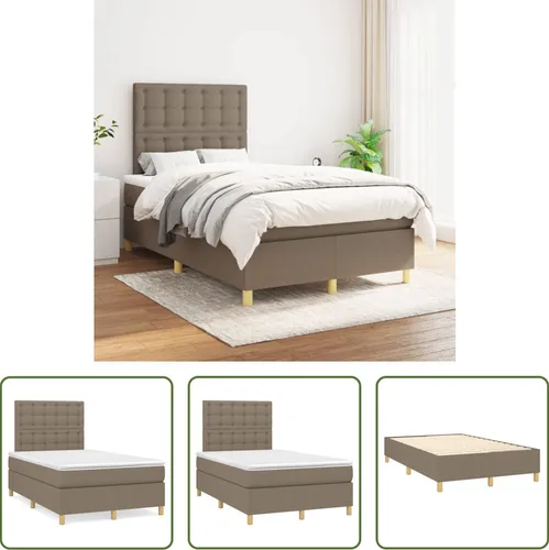 The Living Store Boxspringbett Taupe 120x200 cm mit Matratze