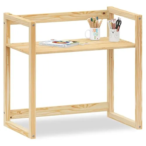 IDIMEX Kinderschreibtisch SUZA, höhenverstellbar aus Massivholz - Matratzen: Höhenverstellbarer Schülerschreibtisch aus massivem Kiefernholz, ideal für wachsende Kinder und ergonomisches Arbeiten.