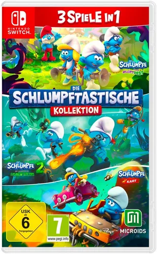 Die Schlumpftastische Kollektion - 3 Spiele in 1 für Nintendo Switch - Konsolen-Spiele – Erlebe mit den Schlümpfen aufregende Abenteuer in 3 Spielen, inklusive Jump'n'Run und Go-Kart-Rennen für die ganze Familie!