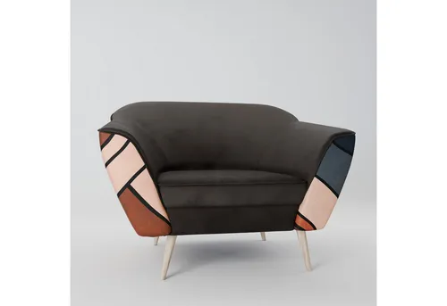 SPACEREBELS Sessel Relaxsessel, TV-Sessel, Loungesessel Fernsehsessel - Gepolsterter Armlehnstuhl mit Holzbeinen