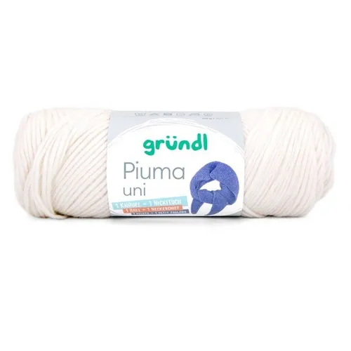 GRÜNDL WOLLE PIUMA UNI 100 g LEINEN STRICKGARN HÄKELGARN