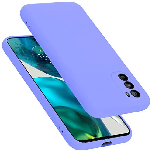 Cadorabo Hülle kompatibel mit Motorola Moto G52 4G / G82 5G Hülle Silikon Handyhülle für Moto G52 4G / G82 5G Case aus flüssigem Silikon- Kratzfeste dünne TPU Schutzhülle - Liquid HELL LILA