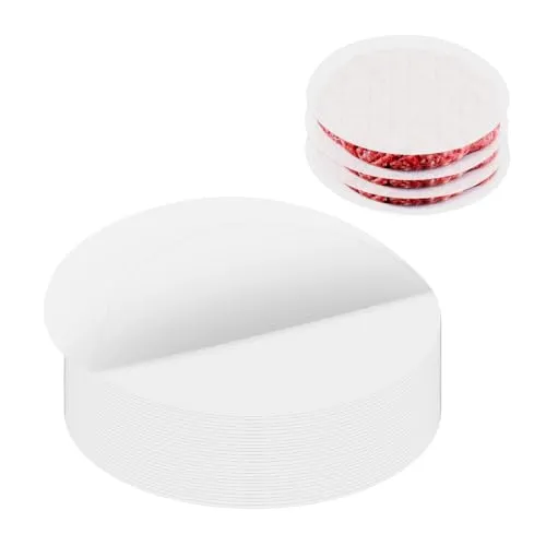 Antihaft Burgerpapier,100 Blatt Rundes Antihaftbeschichtet Pergamentpapier Hitzebeständig,11cm Hamburger Patty Papier Trennpapier Wachspapier für Perfekte Burger, Hamburger