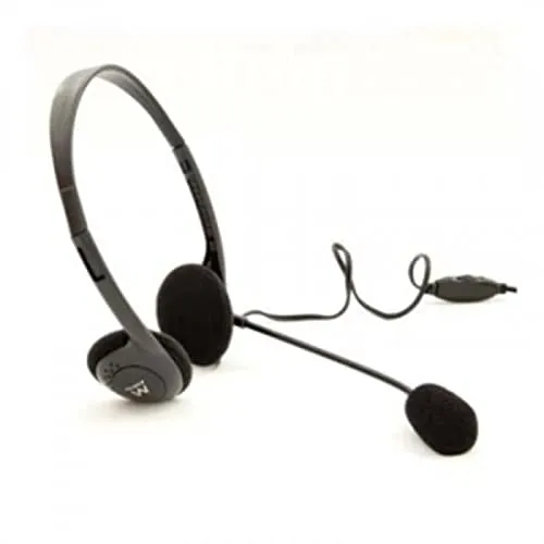 Ewent EW 3563 Headset - Komfortables Stereo-Headset mit Mikrofon und Lautstärkeregelung, ideal für freihändige Kommunikation und kompatibel mit Skype und Yahoo