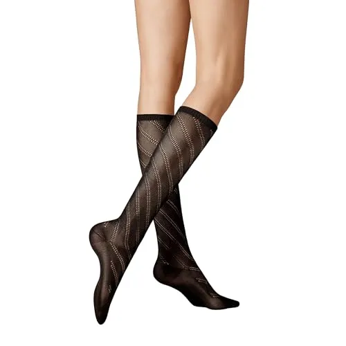 KUNERT Damen Kniestrümpfe Diagonal Crochet Fashion von Kunert