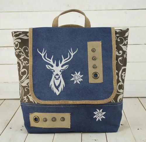 Teenager/Kinder Canvas Rucksack/Umhängetasche, 2 in 1. KINDER Trachten Backpack