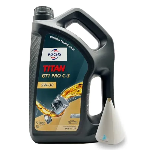 L Fuchs Titan GT1 Pro C-3 5W30 | passend für | VW 504 00 | VW507 00 | MB 229.51 | BMW LONGLIFE-04 | PORSCHE C30 | 5 Liter | Motoröl | Motorenöl |mit Trichter 5