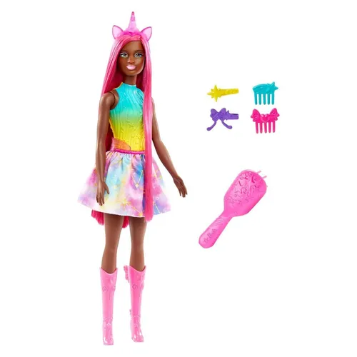 Mattel HRR01 - Barbie - A Touch of Magic - Brooklyn Barbie, Einhorn-Puppe
