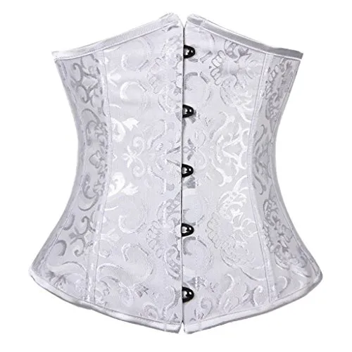 Everbellus Damen 24 Stahlstäbe Korsett Abnehmen Corsage Gürtel Unterbrust Cincher Ohne Stäbe Taillenmieder Weiß XXX-Large