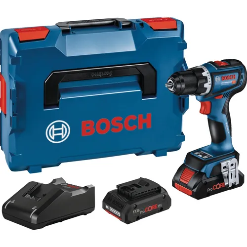 Bosch Professional 18V Akku Bohrschrauber GSR 18V-90 C - Akkuschrauber mit bürstenlosem Motor, 64 Nm Drehmoment und 2x 4.0Ah ProCORE Akkus für maximale Effizienz. Inklusive Bluetooth Modul und L-BOXX für optimalen Komfort.