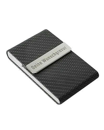 EMACES® Visitenkartenetui Kreditkartenetui mit Wunschgravur | Edelstahl Kartenhalter für Männer und Frauen | Visitenkartenhalter für bis zu 20 Karten | perfekt als personalisiertes Geschenk