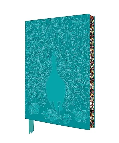 Exquisit Premium Notizbuch DIN A5: Louis Comfort Tiffany, Entfalteter Pfau: Unser hochwertiges, liniertes Blankbook mit Softcovereinband aus ... künstlerisch gestaltetem Buchschnitt