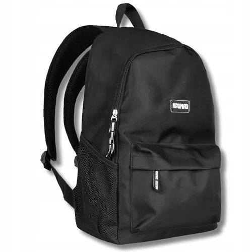 KRUMAD Rucksack Schwarz Damen Herren, Schulrucksack Teenager Mädchen Jungen, Handgepäck Rucksack Flugzeug, Wasserdichter Rucksack 30x15x44 cm für Schule, Alltag & Reisen