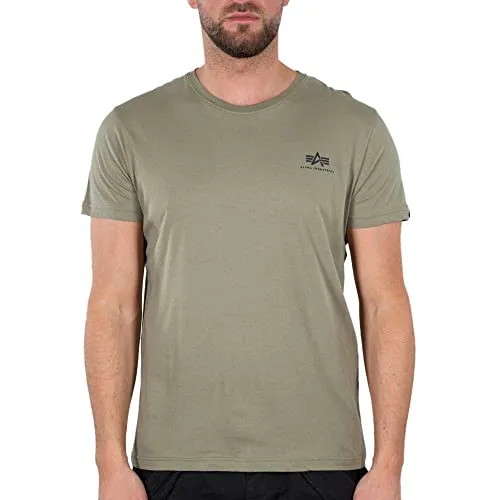 Alpha Industries Herren Backprint T-Shirt - Olive/Black, XL - T-Shirt für Herren im Regular Fit mit stylischem Logoprint auf der Brust und großem Rückenprint, aus 100% Baumwolle für optimalen Tragekomfort.