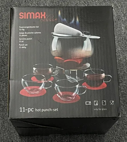 SIMAX Feuerzangenbowle - transparent klar, hochwertiges Glas und Edelstahl, ideal für festliche Anlässe und Genussmomente