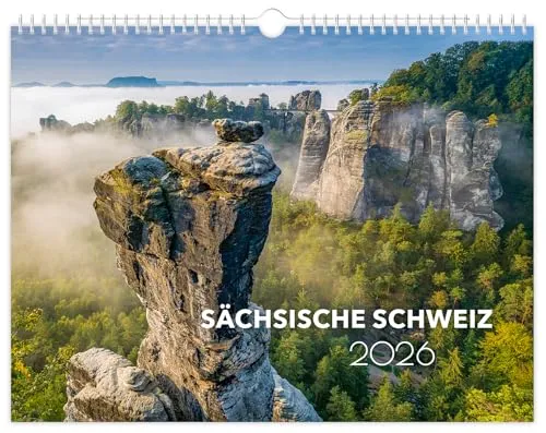 Kalender Sächsische Schweiz 2026 | 40 x 30 cm | schwarzes Kalendarium