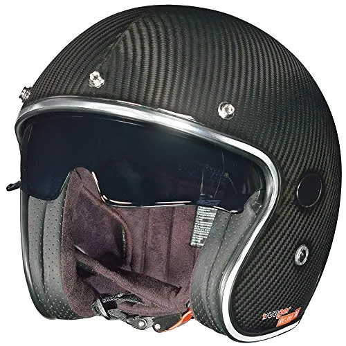 rueger-helmets Carbon Jethelm Integralhelm Motorradhelm Chopper Café Racer Sonnenvisier Bobber