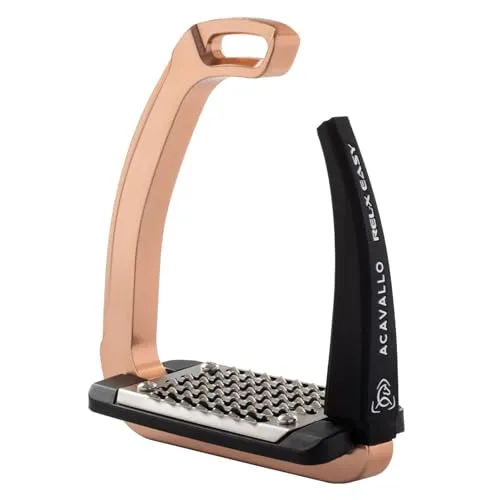Acavallo Rel-X Steigbügel Easy One Size, Rosegold, 2er Set - Steigbügel für Reiter, mit ergonomischem Design und hoher Belastbarkeit bis 150 kg, ideal für sicheren Halt und Komfort beim Reiten.