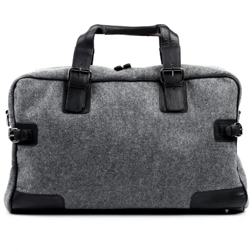 FEYNSINN große Weekender echt Leder - Sporttasche Roberto 50 cm L - Reisetasche Handgepäck mit Schultergurt - Ledertasche Herren und Damen schwarz handgefertigt