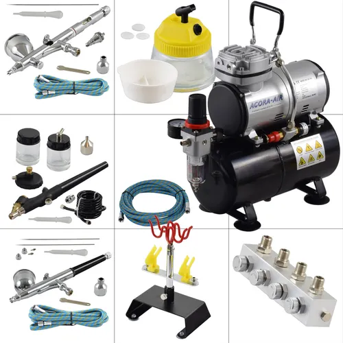 Agora-Tec® Airbrush Komplett-Set PROFI XVIII.13