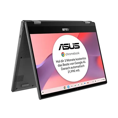 Asus Flip CM1 2in1 Laptop - Flexibles Chromebook mit 8 GB RAM - Laptops - Flexibles 2in1 Design mit Touch Display, 14 Std. Akkulaufzeit und leistungsstarkem MediaTek Prozessor für produktives Arbeiten unterwegs.