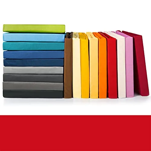 CelinaTex Jade Spannbettlaken 140x200-160x200 cm Rubin rot Microfaser Spannbetttuch Jersey Bettlaken