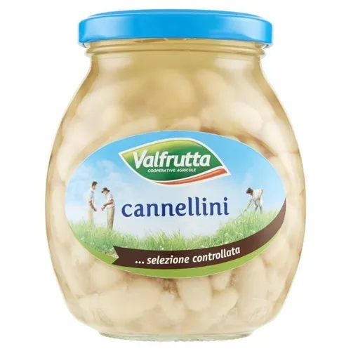 Valfrutta Fagioli Cannellini,Italienische Cannellini-Bohnen,Glas 360g