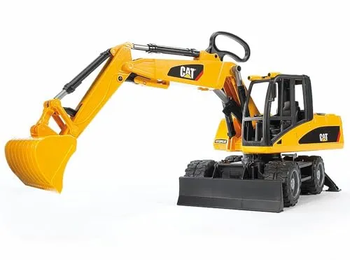 bruder 02445 - Cat Mobilbagger - 1:16 Baustelle Baufahrzeug Löffelbagger Arbeiter bworld Baumaschine Spielzeug