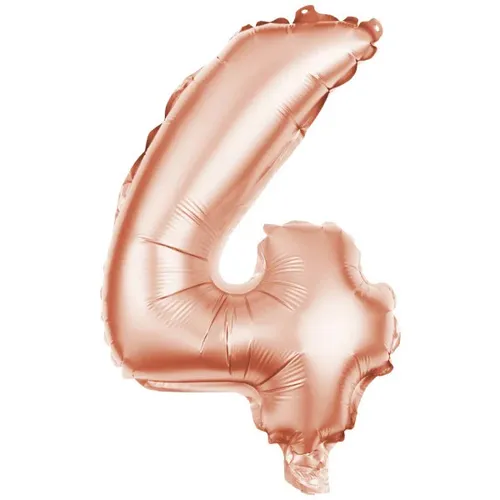 Folienballon Zahl 4 rosegold 100 cm Ballons