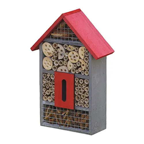Insektenhotel grau und rot mit FSC ® Mix Credit