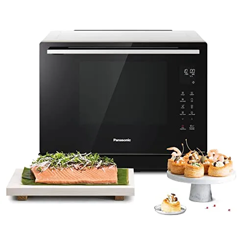 Panasonic NN-CS89LBGPG 4-in-1 Kombi-Mikrowelle - Mikrowellen mit Dampf-, Grill- und Konvektionsfunktion, 36 automatischen Programmen für müheloses Kochen und einfacher Reinigung dank Dampfreinigungssystem.