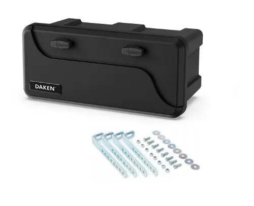 Deichselbox Daken Blackit 2 550x250x295mm inkl. Vertik Halter Anhänger Staukiste