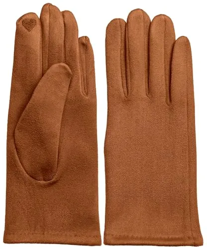 Caspar GLV013 klassisch elegante uni Damen Handschuhe, Farbe:cognac, Accessoires:One Size