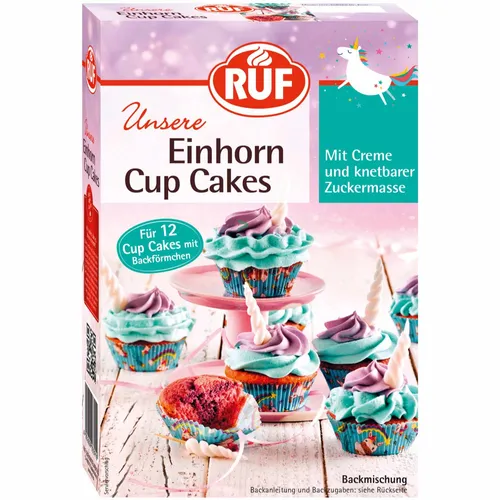 Ruf Einhorn Cup Cakes Backmischung mit Backförmchen 365g