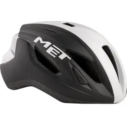 MET Fahrradhelm Strale – Schwarz Weiß, S - Der vielseitige MET Strale bietet die optimale Kombination aus Aerodynamik und Belüftung. Mit einem leichten Design und handwaschbaren Komfortpolstern ist er ideal für Rennradfahrer. Sicher und stylisch unterwegs!