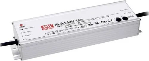 Mean Well MW HLG-240H-24A LED-Treiber - Hochwertiger LED-Trafo mit 240W, ideal für energieeffiziente Beleuchtung. Robustes Metallgehäuse und IP65 Schutz machen ihn perfekt für Innen- und Außenanwendungen.