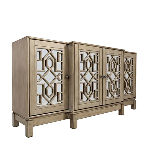 OXM Kommode Avola Antike versilbert AV1550 – Elegante Holzkommode