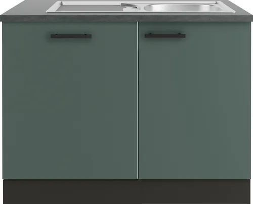 Optifit Spülenschrank inkl. Spüle und Geschirrspülerblende in grün von Optifit